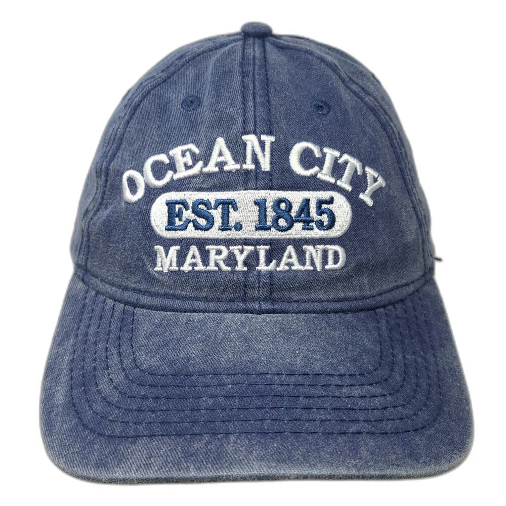 Sunsations Ocean City Maryland Blue One Size Baseball Cap Cotton Slideback Hat